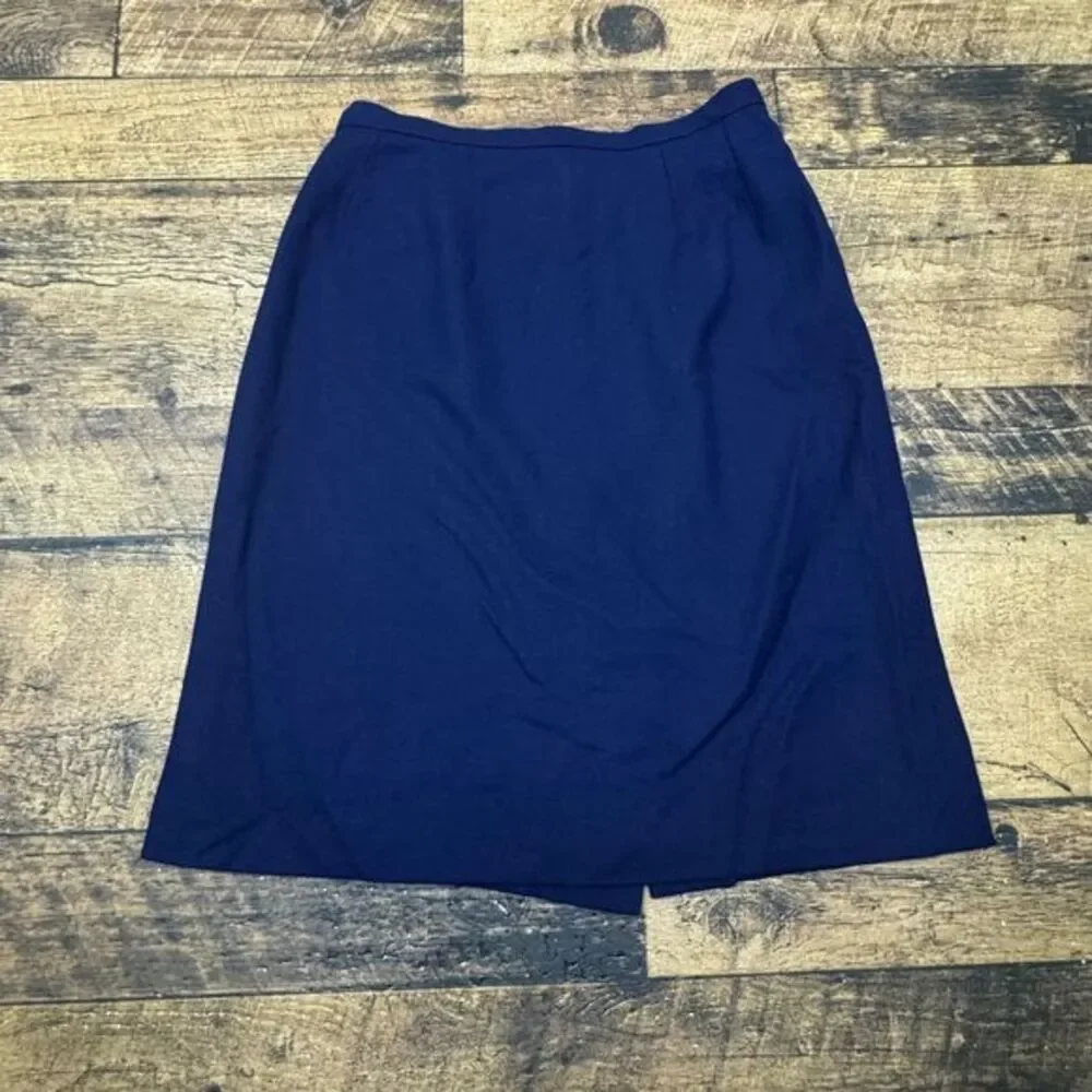Birnbaum's Navy Blue‎ Professional Skirt Suit Blazer Set Business Office Wear